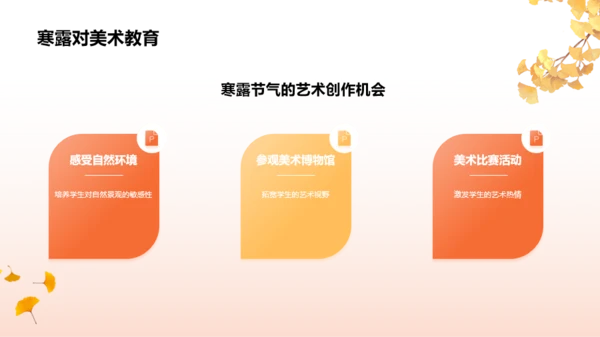 橙色插画寒露节气美术启示PPT模板