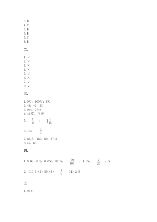 西师大版六年级数学下学期期末测试题及参考答案【综合卷】.docx