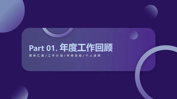 紫色渐变圆简约商务PPT模板
