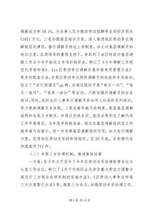 人社局劳动仲裁工作总结.docx
