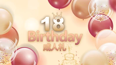 18岁成人礼生日快乐纪念册相册动态PPT模板