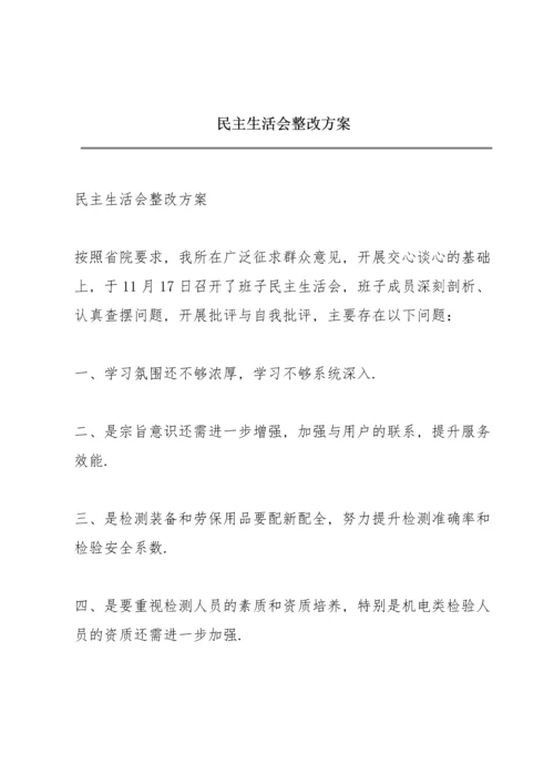 民主生活会整改方案.docx