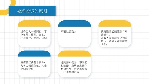 蓝黄色简约员工培训投诉处理培训PPT模板