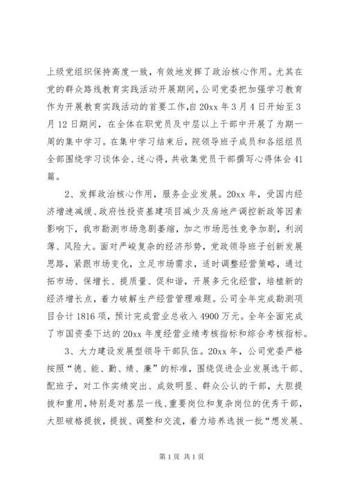 公司XX年度党建工作总结.docx