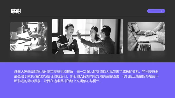 紫色商务风职场成长蓝图汇报PPT模板