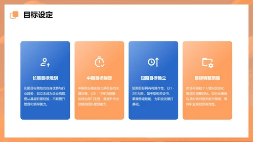 卡通橙色插画大学生职业规划PPT模板