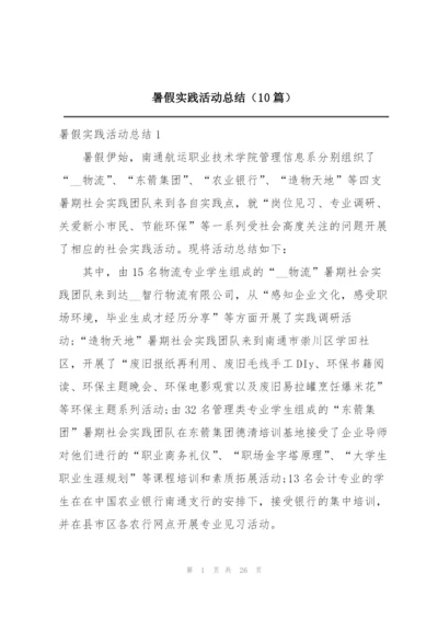 暑假实践活动总结（10篇）.docx