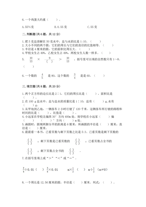 人教版六年级上册数学期末检测卷精品【考点梳理】.docx