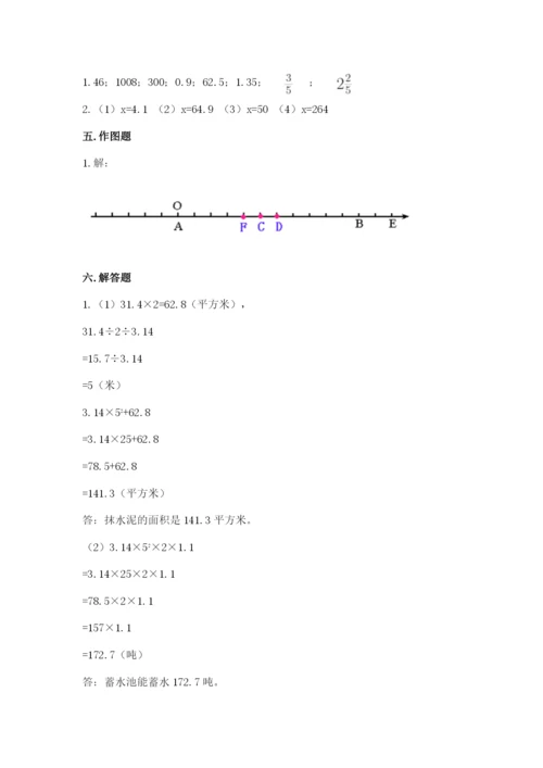冀教版小学六年级下册数学期末综合素养测试卷及参考答案1套.docx