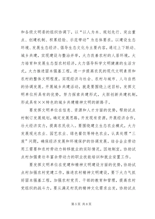 在城乡共建文明示范村工作座谈会上的讲话.docx