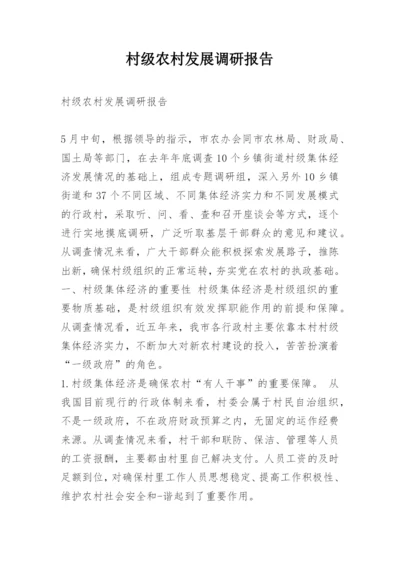 村级农村发展调研报告.docx