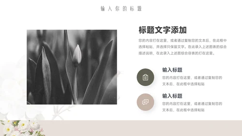 黄色植物小清新工作汇报PPT模板