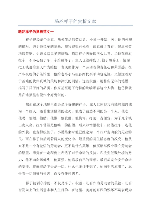 骆驼祥子的赏析文章.docx