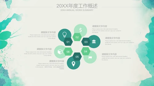 绿色水墨商务报告通用PPT模板