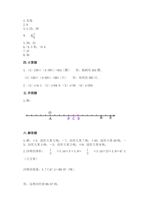 四川省小升初数学期末测试卷及参考答案一套.docx