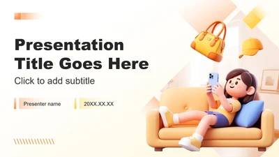 橙黄色3D风电商活动策划营销方案PPT主题模板