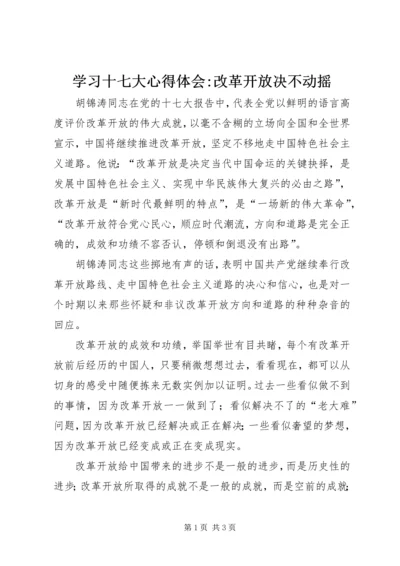 学习十七大心得体会-改革开放决不动摇.docx