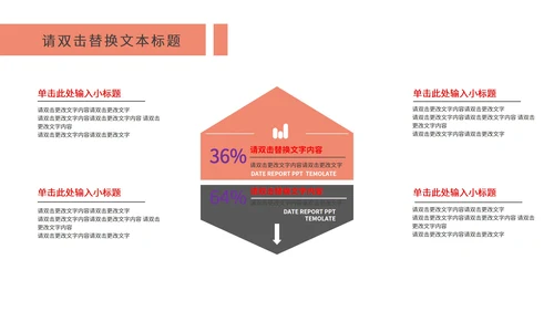 红色渐变简约风线条数据报告PPT模板