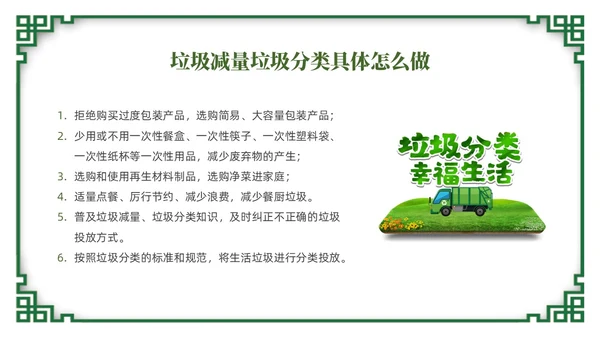 绿色简约风垃圾分类督导员培训课件