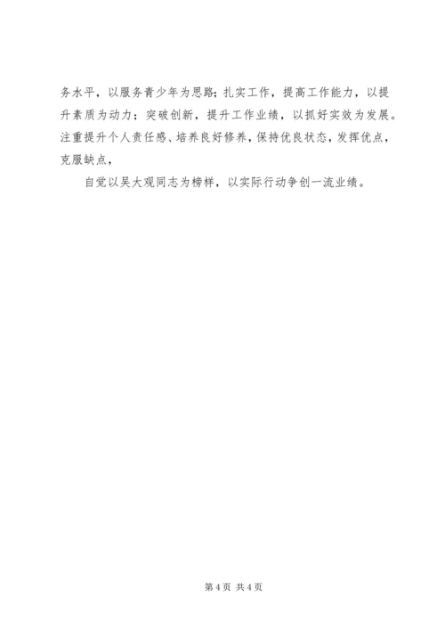 学习吴大观精神个人心得体会.docx
