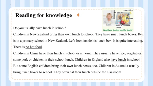 Unit 1  I go to school at 8：00 Lesson 5 - Lesson 6