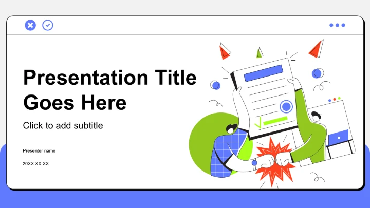 蓝色插画风通用行业员工入职培训PPT主题