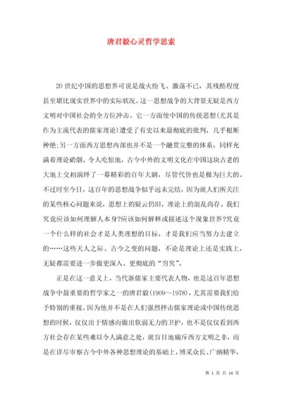 唐君毅心灵哲学思索.docx