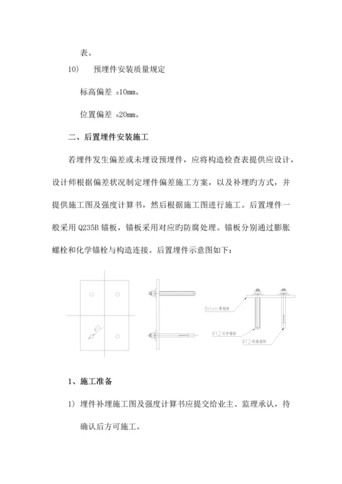 预置埋件安装施工方案.docx