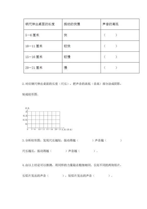 教科版科学四年级上册第一单元声音测试卷有答案.docx