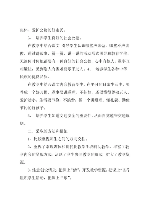 品德与社会教学总结