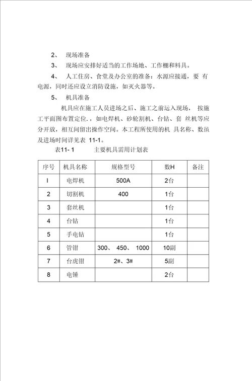 室内采暖施工组织设计