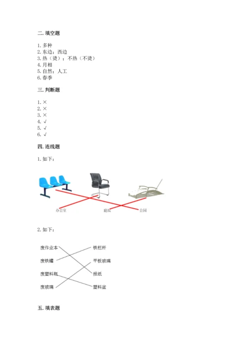 教科版二年级上册科学期末测试卷精品（精选题）.docx