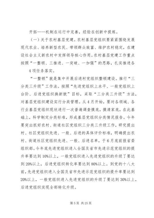 全省基层党建工作培训研讨会精神传达提纲.docx