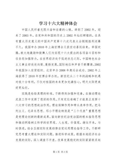 学习十六大精神体会.docx