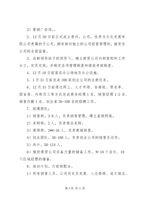 某民俗文化发展公司工作计划.docx