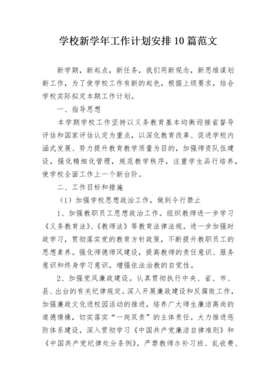 学校新学年工作计划安排10篇范文.docx