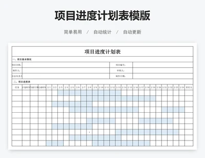项目进度计划表模版