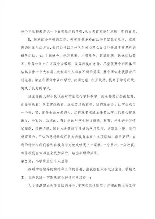 小学班主任个人总结