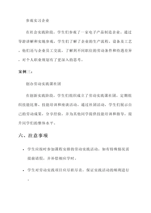 大学生劳动教育实践课方案