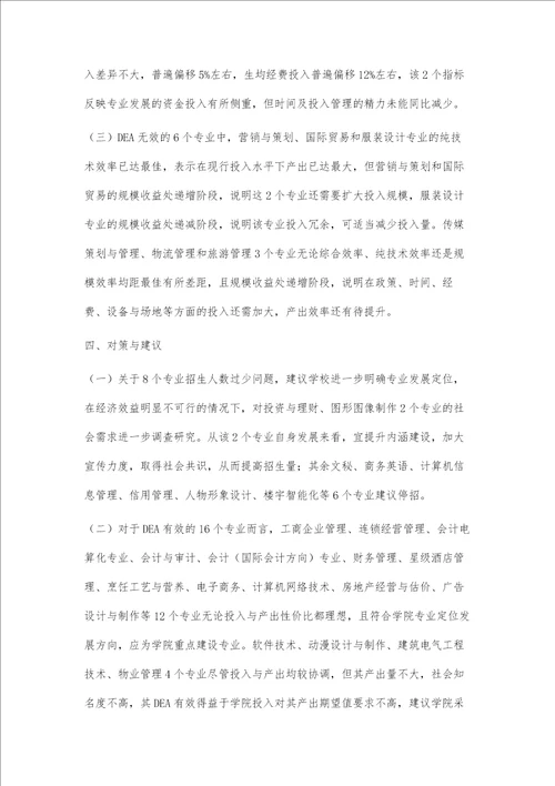 基于DEA的高职专业建设绩效评价研究