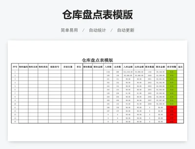 仓库盘点表模版