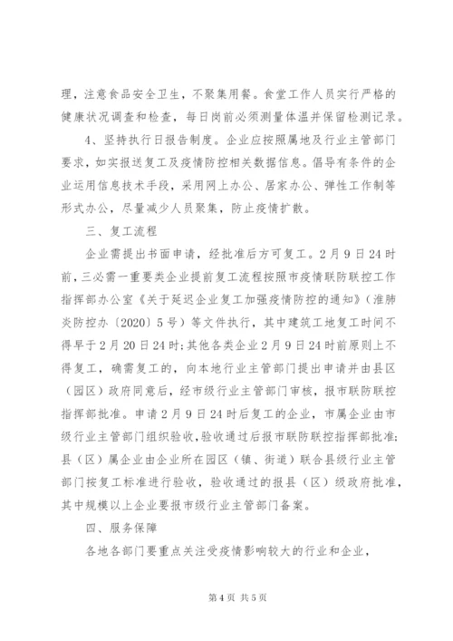 企业复工及疫情防控工作方案.docx