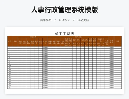 人事行政管理系统模版