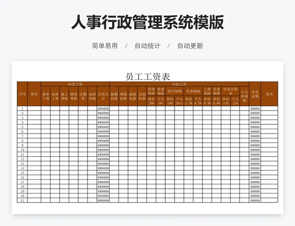 人事行政管理系统模版