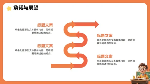 橙色3D卡通风班级班委班干部竞选PPT模板