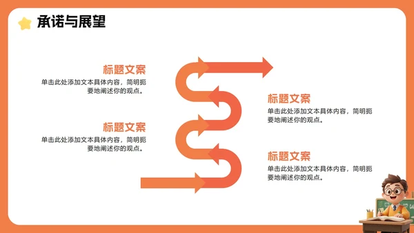 橙色3D卡通风班级班委班干部竞选PPT模板