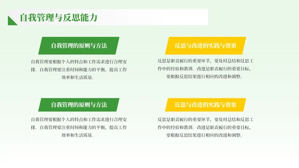绿色商务风职责履行与成果展示