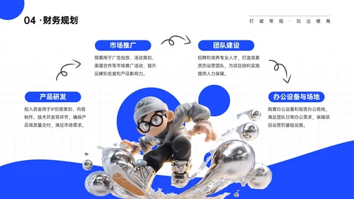 蓝白色简约IP产品商业计划书PPT模板