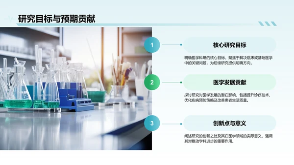 蓝色简约风医学科研毕业答辩PPT模板