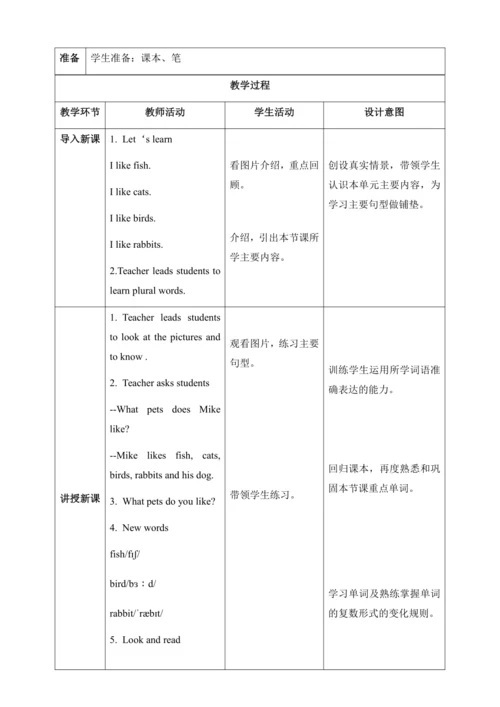 【核心素养】人教版英语三年级上册-U3 PA  Let's learn & Listen and d